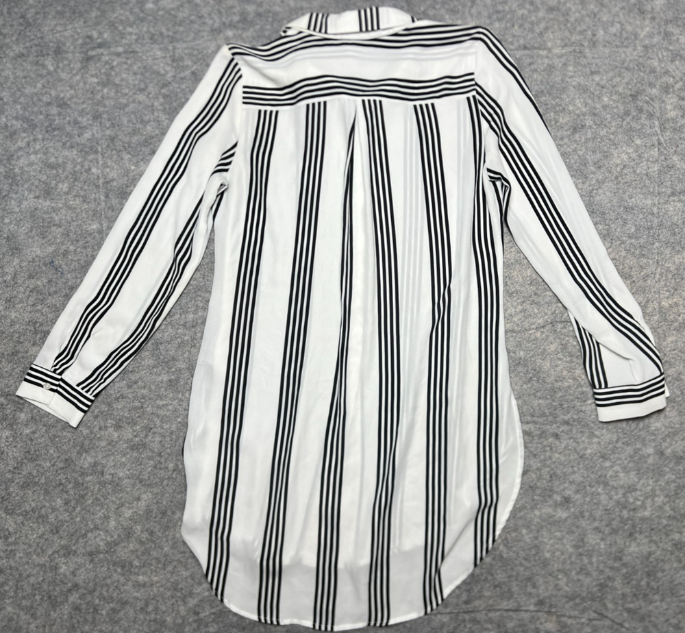 COMO Vintage Women's Striped Button Down Long Sleeve Blouse Shirt Size S